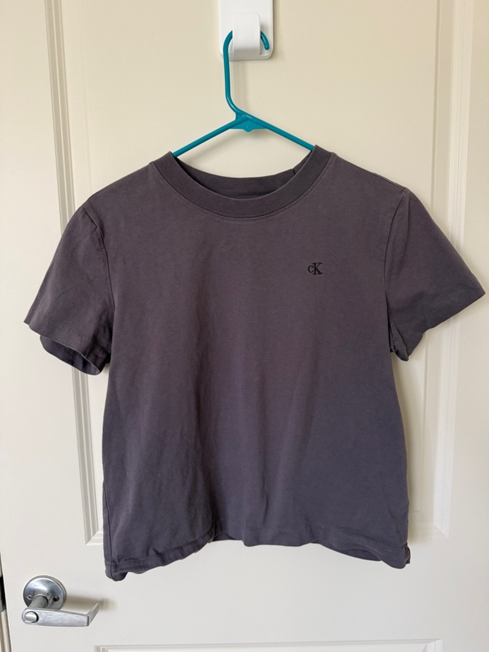 Calvin Klein Faded Purple Short Sleeve Cropped Tee
